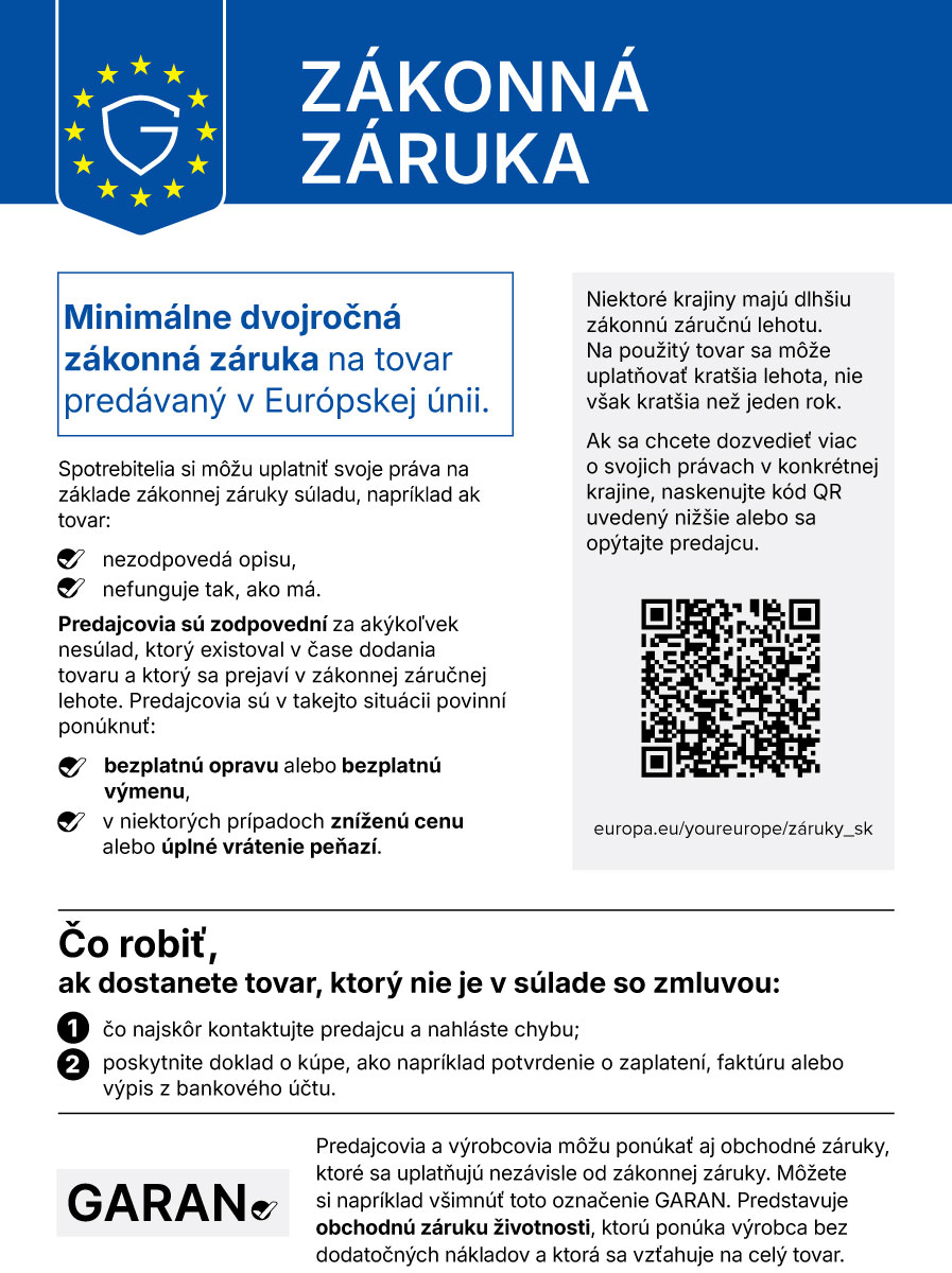 Informácie o zákonnej záruke